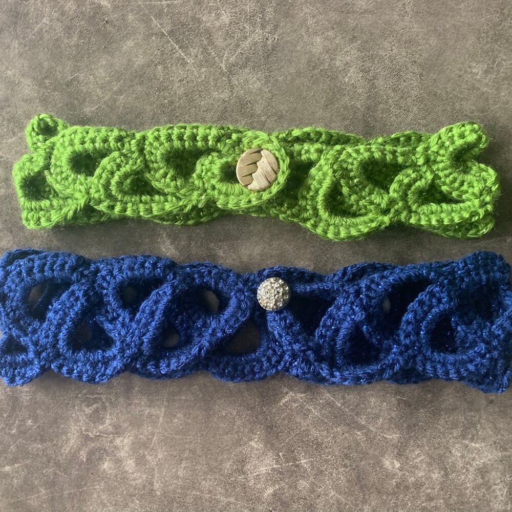 #8- 2 Headbands Hand Crafted